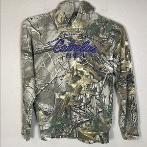Cabelas Purple Graphic On Realtree Camo Hooded Sweatshirt Youth XL Women’s XS